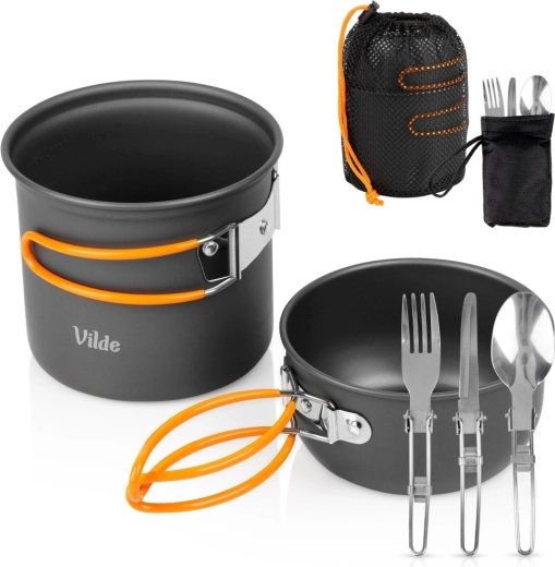 Ensemble de vaisselle de camping/tourisme Vilde avec couverts 800/450 ml (6 pièces)