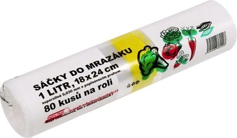 Sachets de congélation avec bande d'écriture 1 l, extra résistants (80 pcs)