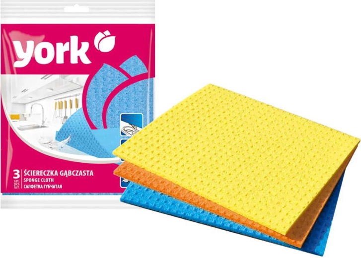 Chiffon éponge 18 × 18 cm, lot de 3 pièces