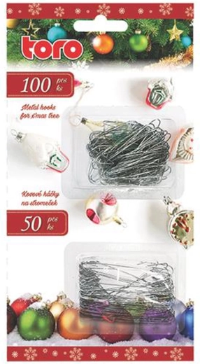 Crochets métalliques pour décorations de Noël TORO, lot de 150 pièces
