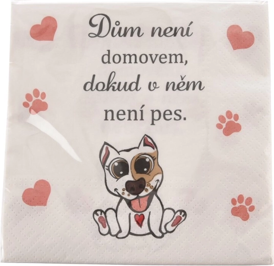 Serviettes en papier jetables Dog home 33 × 33 cm, 20 pcs