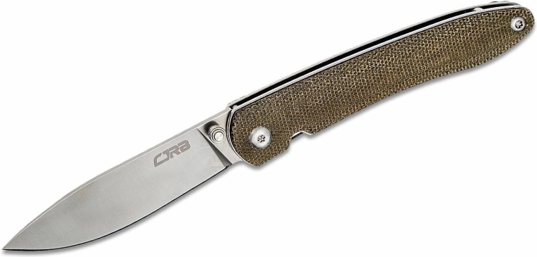 CJRB Ria couteau de poche 7,5 cm, satin, micarta verte