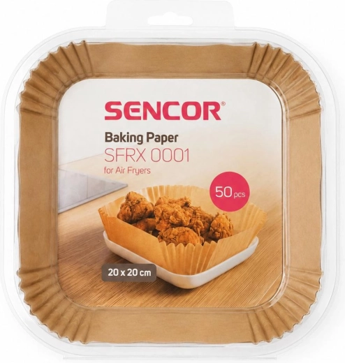 Papiers cuisson Sencor pour friteuse à air chaud, 20 × 20 cm, 50 pièces
