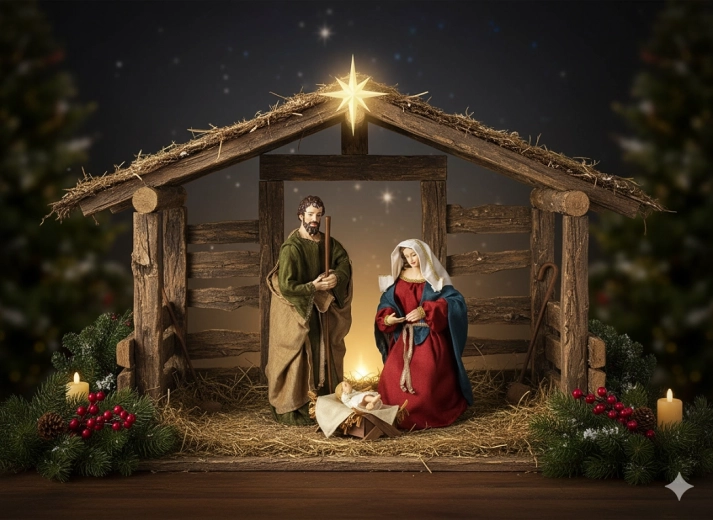Ensemble de 3 figurines de Noël – Sainte Famille jusqu’à 68 cm