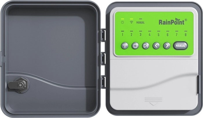 Contrôleur d’arrosage intelligent RainPoint Wi‑Fi pour 8 zones (AC)