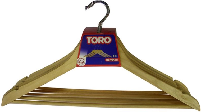 Cintres en bois pour vêtements TORO, lot de 6 pièces