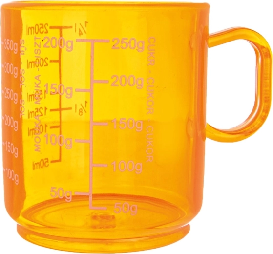 Verre doseur de cuisine en plastique 250 ml orange