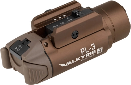 Lampe tactique pour arme Olight PL-3R Valkyrie Desert Tan, rechargeable 900 mAh