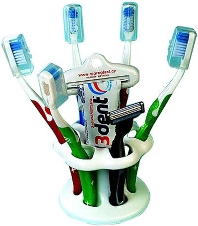 Porte-brosses à dents en plastique pour 6 brosses, diamètre 10,5 cm