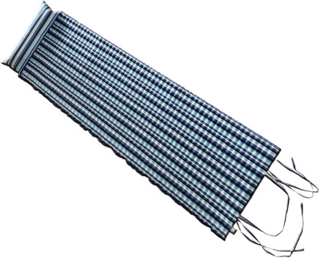 ACRA transat de plage enroulable avec appuie-tête 184 × 55 cm, rayé bleu