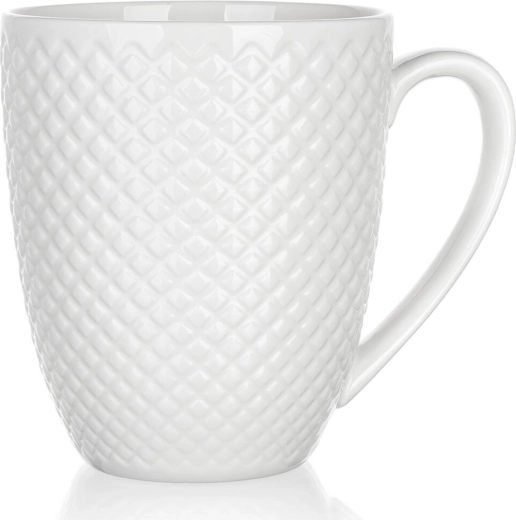 Mug en céramique DIAMOND 410 ml – blanc