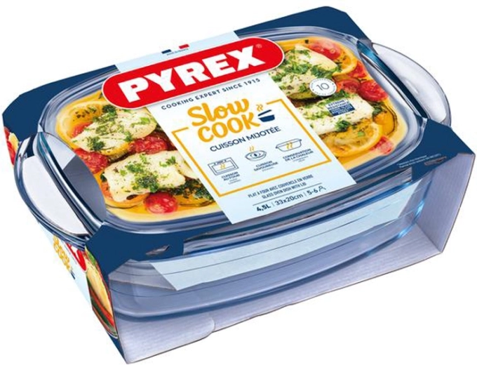 Plat en verre avec couvercle PYREX 4,5 l