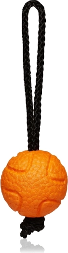 Explorer Dog AirBall avec corde – balle orange pour chiens 6,5 cm