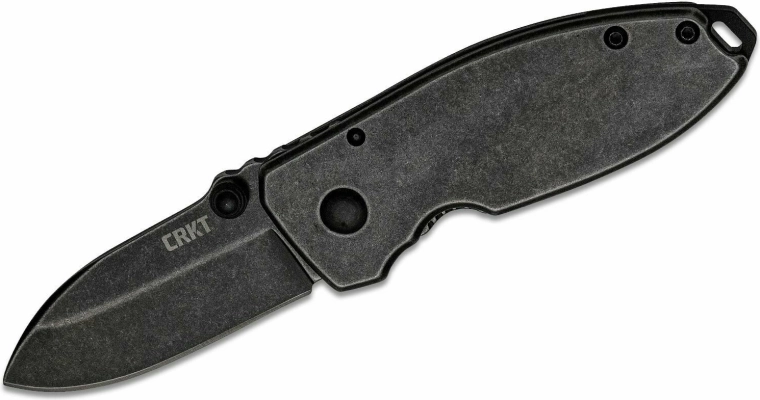 Couteau de poche CRKT Squid Black Stonewash 5,4 cm, tout métal, noir