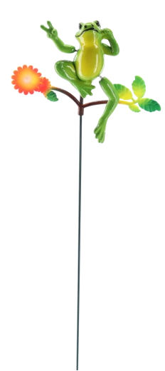 Décoration de jardin sur tige grenouille 50 cm