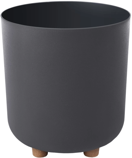 Pot de fleurs Sofia 24 cm en plastique recyclé – noir mat