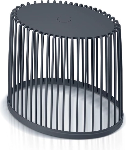 Panier ovale universel avec couvercle en bambou 44 cm, anthracite