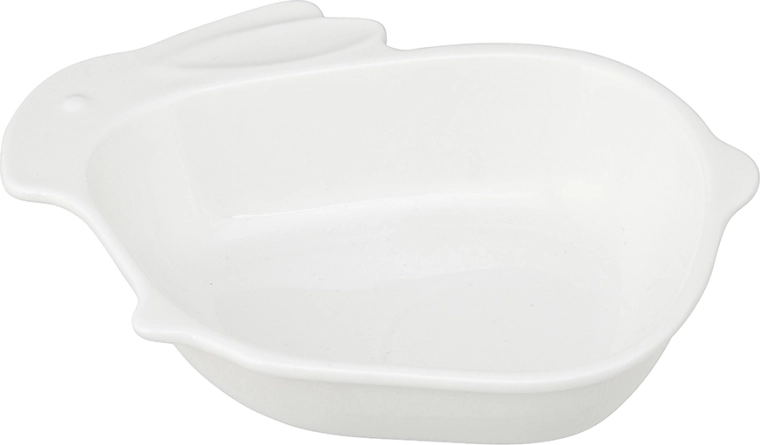 Bol de service en porcelaine lapin crème 17,5 × 14 × 4 cm