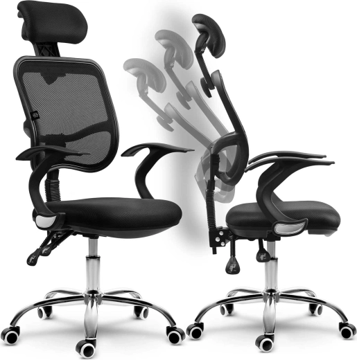 Chaise de bureau en micro-maille Sofotel Ryga noire