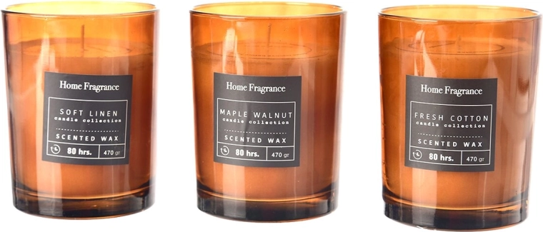 Bougie parfumée en verre 470 g (3 variantes)