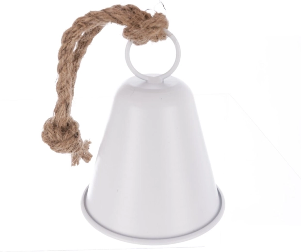 Cloche suspendue en métal blanche