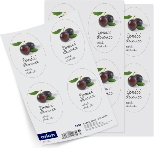 Autocollants pour bouteilles de slivovice maison (12 pcs)
