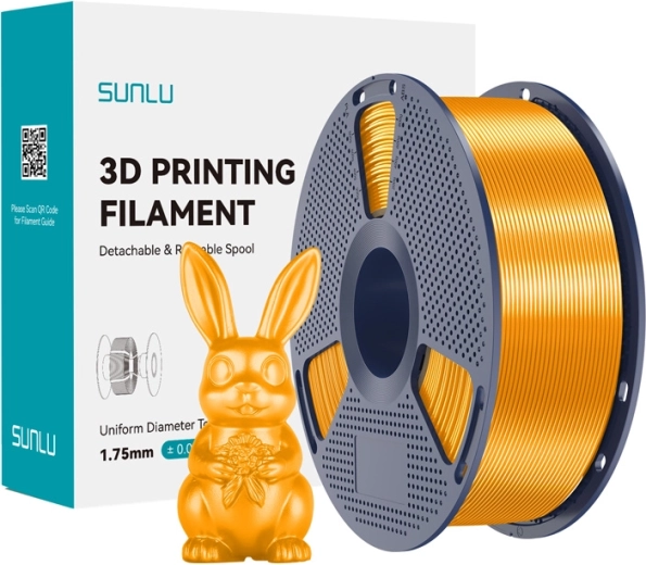 Filament Sunlu PLA+ silk couleur laiton