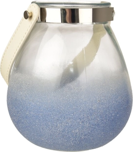 Photophore en verre bleu 10 × 10 × 10 cm