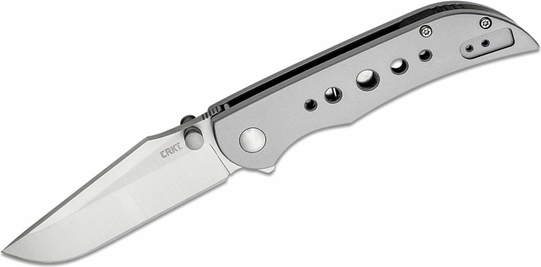 CRKT Oxcart Silver couteau de poche 7,8 cm, tout inox