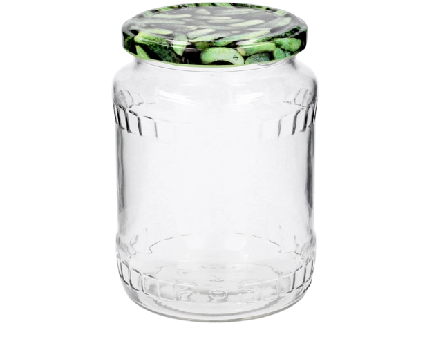Bocal en verre 720 ml avec couvercle métallique 82 mm