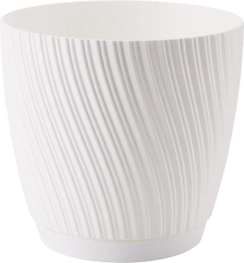 Pot de fleurs MIKA ECO RECYCLED avec soucoupe 23 cm blanc