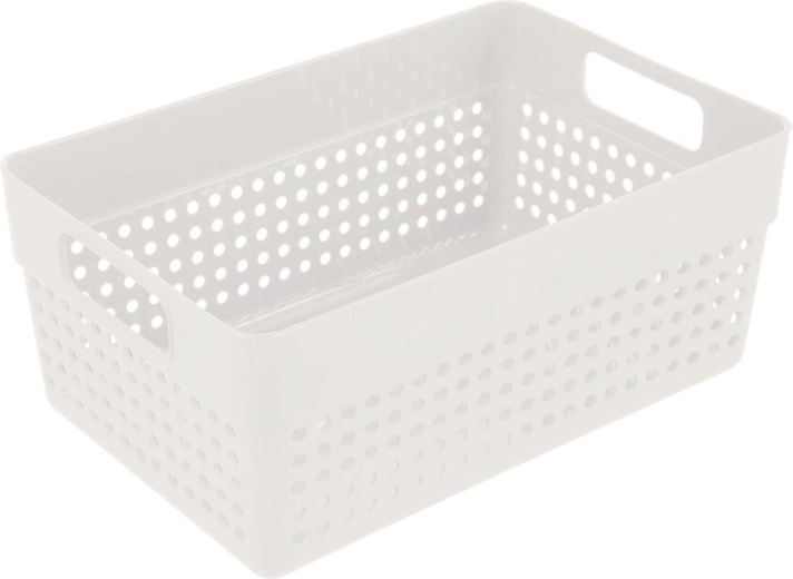 Panier de rangement Terra en polypropylène blanc 23,5 × 15,5 × 10 cm