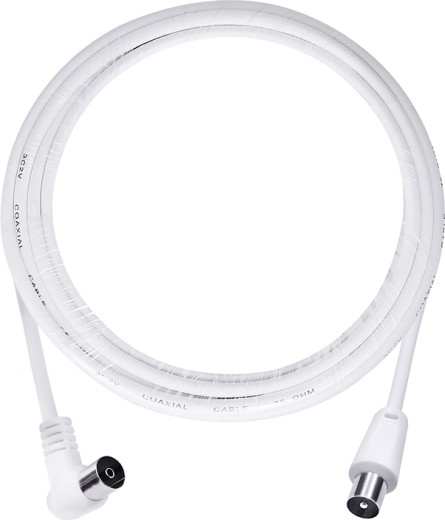 Câble coaxial d’antenne Solight 3C2V avec connecteurs combinés, 5 m, blanc