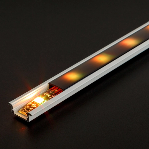 Profilé en U encastré blanc en aluminium pour ruban LED de 1000 mm