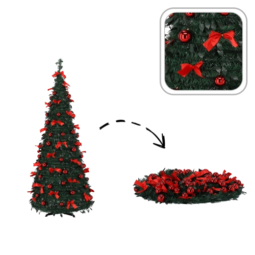 Sapin de Noël artificiel pliable Nina 120 cm avec éclairage LED
