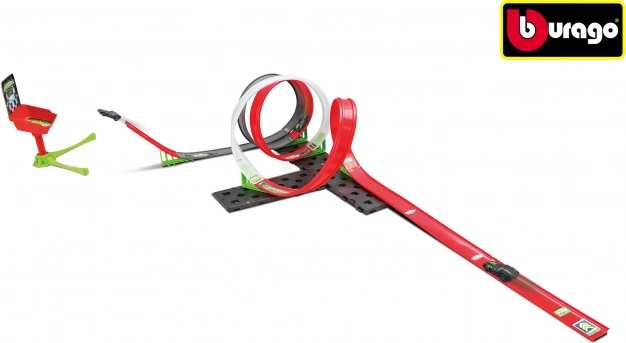 Piste de course Bburago GoGears Extreme SuperSonic Launch 3-en-1 avec voiture