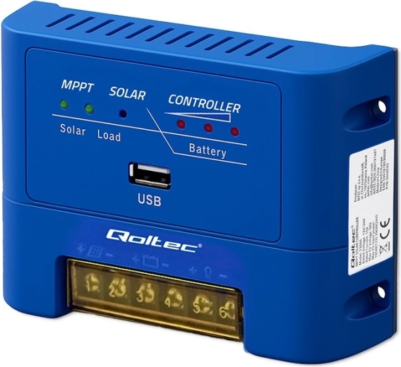 Régulateur de charge solaire MPPT Qoltec 15 A pour 12/24 V, LiFePO4