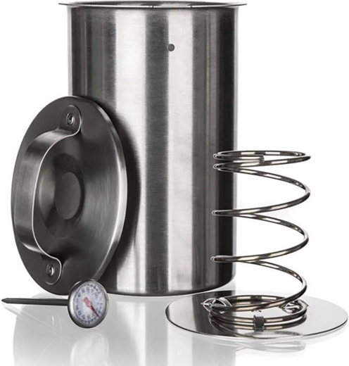 Moule à jambon en acier inoxydable avec thermomètre 1,3 l, diamètre 10 cm, hauteur 19 cm