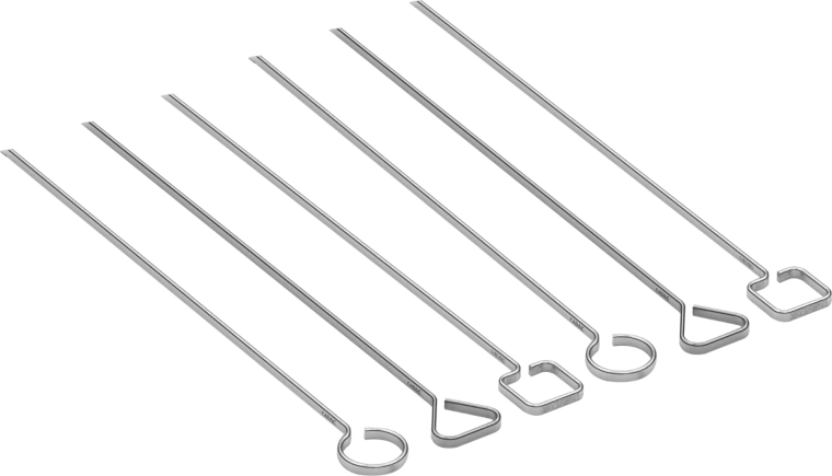 Brochettes pour grill CADAC, inox, lot de 6 pièces, 30 cm