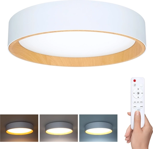 Plafonnier et applique LED Solight Larios blanc avec télécommande, 48 W, 39 cm