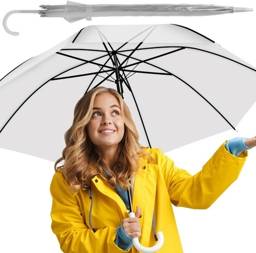 Parapluie automatique blanc transparent