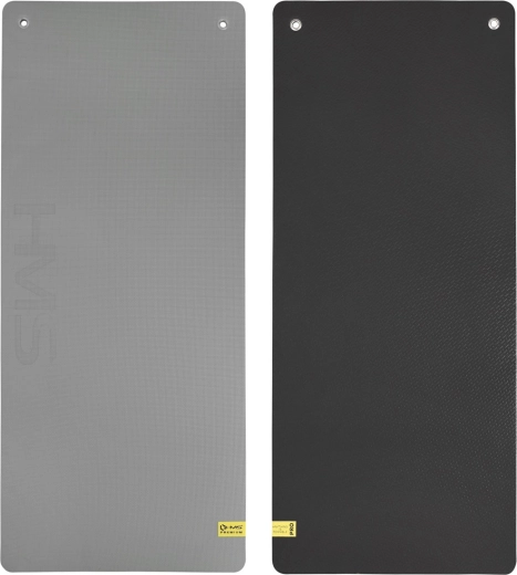 Tapis de fitness de studio avec œillets HMS Premium gris‑noir