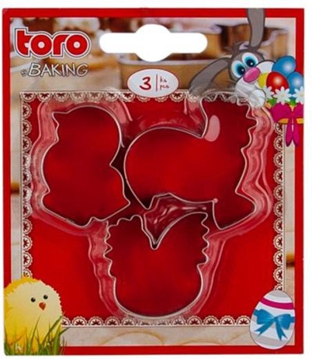 Emporte-pièces de Pâques – coq, poule et poussin, lot de 3 pièces