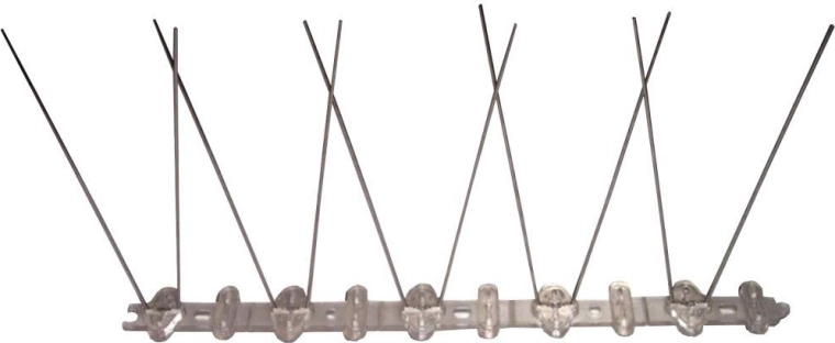 Pointes de protection anti-pigeons, 25 × 11 cm, plastique et inox, 10 pointes
