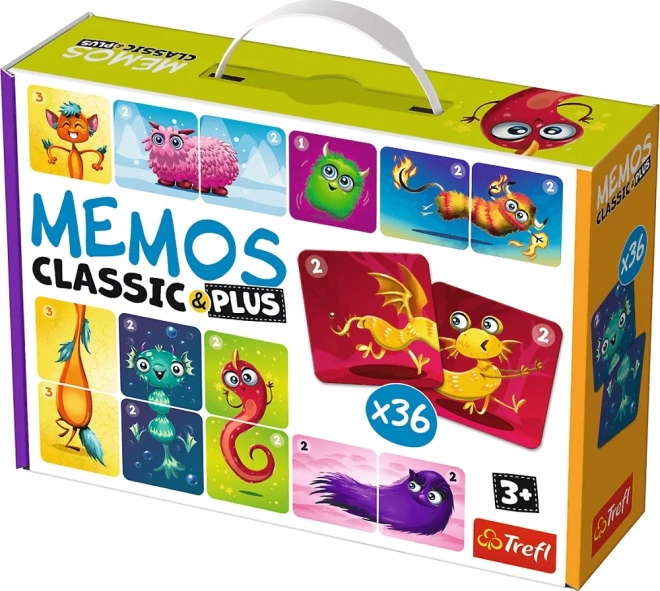 Pexeso Classic & Plus Adorables Monstres 3-en-1