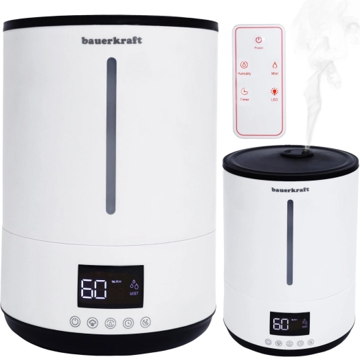 Humidificateur d’air ultrasonique avec filtre anticalcaire, aromathérapie et télécommande Bauerkraft