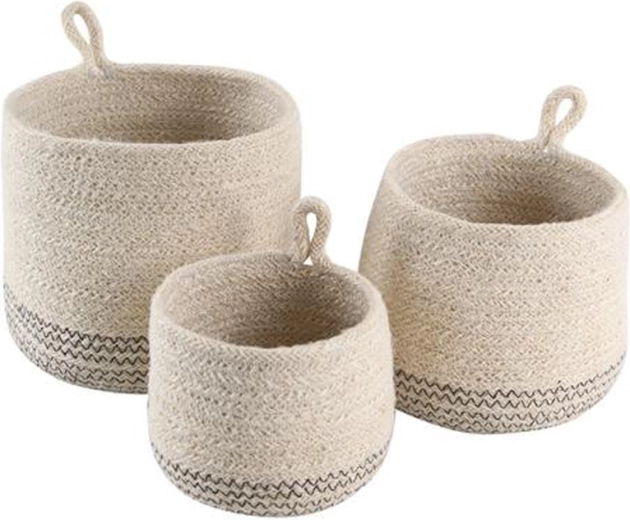 Paniers suspendus en jonc de mer TORO, lot de 3