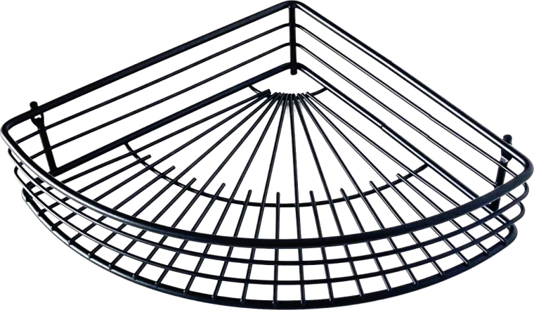 Étagère d’angle de salle de bain en fil noir 31,5 × 22,7 cm