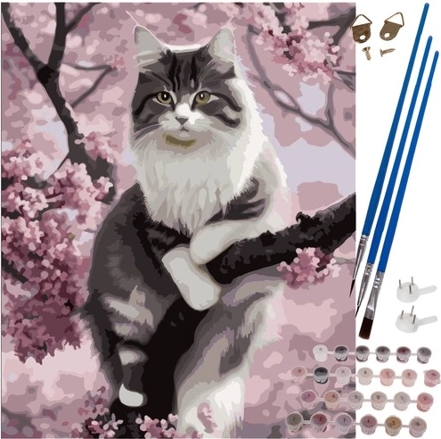 Peinture par numéros 40 × 50 cm – chaton sur toile