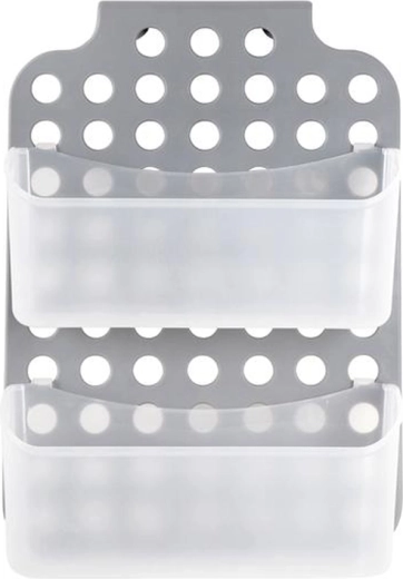 Étagère de salle de bain suspendue à deux niveaux Toro 35,5 × 25,5 cm, gris